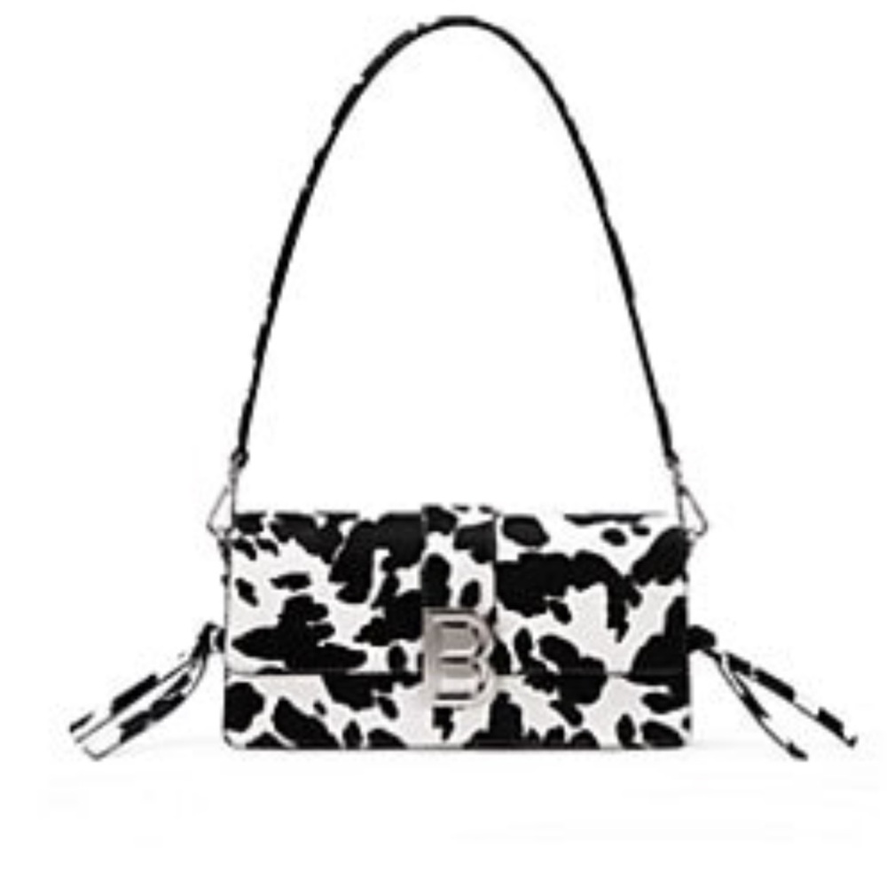 Black and White Cow Print Shoulder Bag